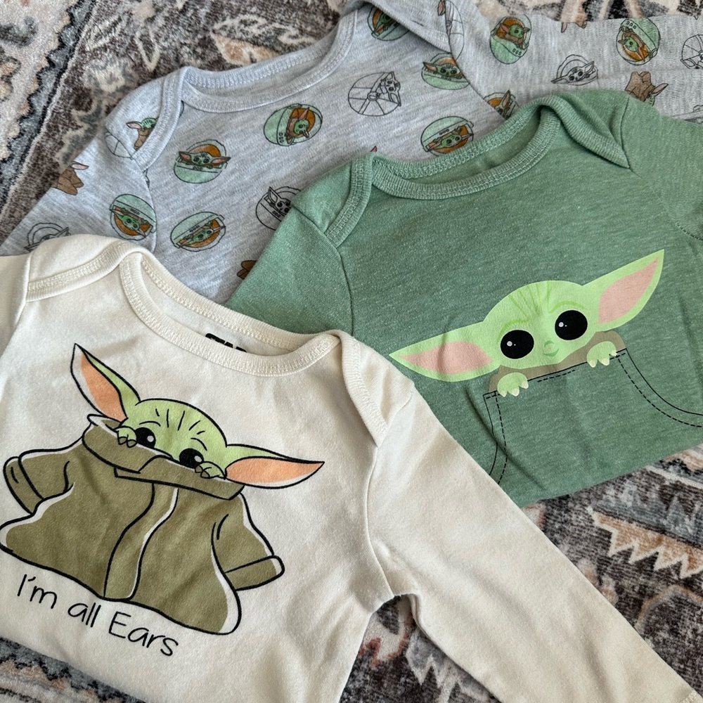 Baby Yoda Themed Baby Onesies
